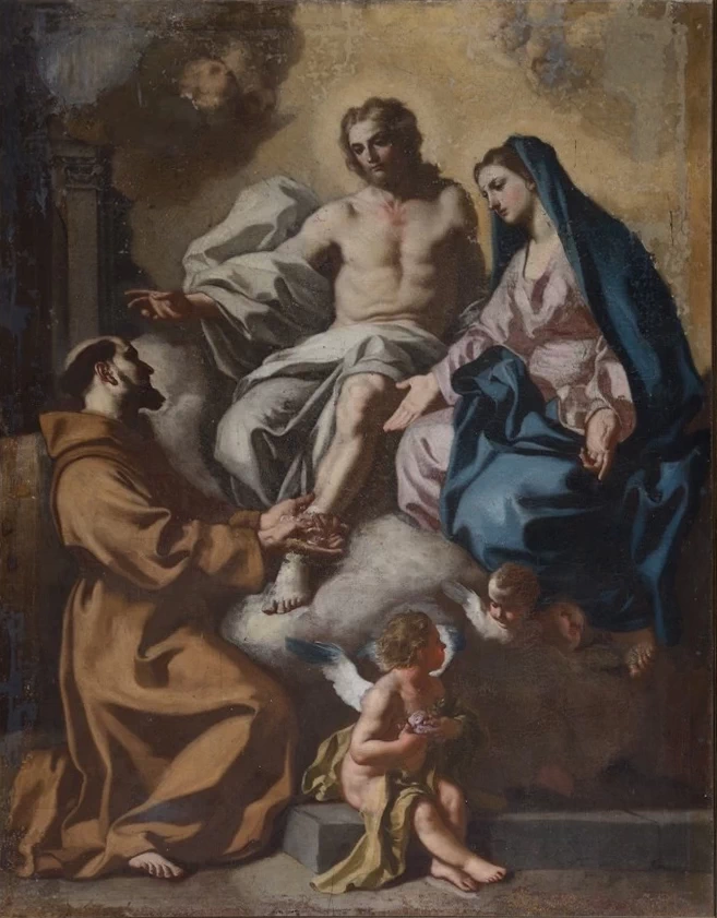 Gesù risorto con la Madonna e San Francesco